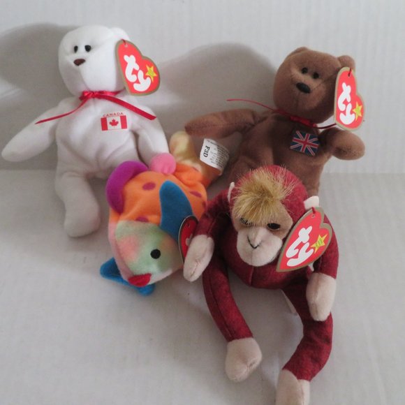 Set of 4 Loose Vintage McDonalds Happy Meal Teenie Beanie Babies - Picture 3 of 3